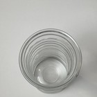 Vintage Mcm Clear Ribbed Glass Vase Textured Banding 9 75 Inch Marked 42