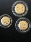 Chanel 1990s Vintage Cc Gold Black 3 Buttons Jacket Brand Tag New