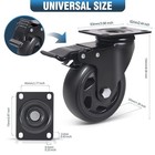 5 Inch Caster Wheels Heavy Duty With Brake 2200lbs swivel Plate Casters Set Of 4