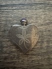 Vintage Mexican Sterling Silver Heart Perfume Bottle Snuff Dipper 1 5    