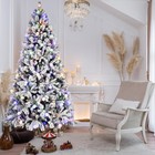 Prelit Artificial Flocked Christmas Tree Snow Flocked With Multi-color Led Light