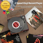 Vinyl Record Player Turntable With Built In Bluetooth Receiver 2 Stereo Speakers