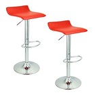   Apontus Pu Leather Swivel Hydraulic Bar Stool  Set Of 2  Red