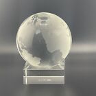 Oleg Cassini Crystal World Globe Earth Paperweight Orb With Base