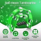 Double Row Jingles Half Moon Musical Tambourine Percussion Drum Green Party Ktv