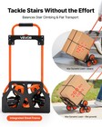 Vevor Stair Climbing Cart 260 Lbs Folding Trolley Cart 6 Wheels   2 Ropes