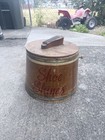Vintage Brown Wood Shoe Shine Kit Box Storage W Polishes Tins   Brushes
