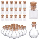 Small Cork Stopper Clear Glass Bottles Empty Jars Vials Spell Pagan Pendant Lot
