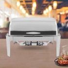 9 54qt Stainless Steel Chafer Buffet Chafing Dish Roll Top Food Warmer Rectangle