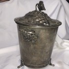 Vintage Silver Plate Ice Bucket Wine Champagne Cooler Grapes Wedding