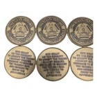 Aa 1 Month Sobriety Coin Medallion Lot 10x Serenity Prayer Bronze Token Chip