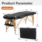 Portable Folding Massage Table 24  Wide  Black - Lightweight   Adjustable Massag