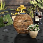 Open Weave Battery solar Led Outdoor Medium Lantern - Threshold