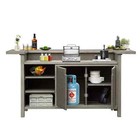 Domi Outdoor Home Bar Unit wicker Bar Table With Aluminum Frame grill Table