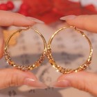 Fashion Women Large Rhinestone Hoop Earrings Silver Gold Sparkling Jewelry Gift 