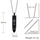 2pcs Cross Bullet Cremation Memorial Ash Pendant Necklace Urn Keepsake Jewerly