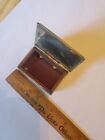 Vintage Alpaca Abalone Shell Inlay Small  Trinket Jewelry Box Mexico Wood Lined