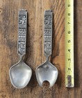 Vintage Norwegian Pewter Viking Salad Serving Set By Konge Tinn 