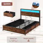 Forestell Queen Bed Frame With Headboard   6 Drawers  Queen  Rustic Brown