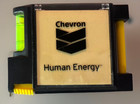 Vtg Chevron 10    Measuring Tape   Bubble Level Combo Gas Advertising Human Energy