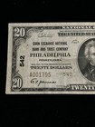1929  20 Corn Exchange National Bank Philadelphia Pa National Currency Ch 542 T2