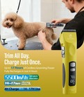Professional Dog Grooming Clippers With 17h Runtime   Replaceable 440c Blade    