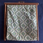 Vtg Wooden Folding Frame Sewing Basket Knitting Yarn Caddy Floral Fabric
