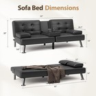 Shahoo Convertible Futon Sofa Bed With Cup Holders - Black