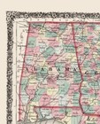 Historic State Map - Georgia Alabama Florida - Colton 1858 - 23 X 28 34