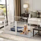 Tall Heavy Duty Clear Acrylic Whelping Box With Pad Playpen For All Sized Dogs