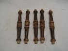 Antique Lot Of 5 Turned Wood Spindles Salvaged  4 5 8    3 8  Pegs 5 3 8    Total