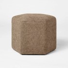 Hex Upholstered Ottoman Tan - Threshold