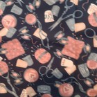 Vintage 1993 Fabric Traditions Victorian Sewing Theme  Cotton Fabric 1 Yard