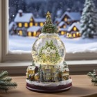 Gift Wrapped Winter Wonderland Lighted Christmas Tree Snow Globe Music Box Sn   