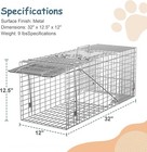 Live Animal Cage Trap 32  X 12 5  X 12  W iron Door Steel Cage Catch Release