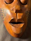 Wooden Mask From Indonesia -hand Carved  painted 14 tall