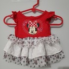 Disney Baby Newborn Minnie Mouse Graphic Tiered Eyelet And Tulle Dress