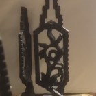 Vintage Brass And Aluminum Antique Black 5 Lights Art Deco Chandelier 
