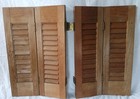 Vintage 2 Plantation Window Shutter Set 18 5    X 11 14 16    Louver Salvaged Set 1