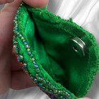 Vintage Lot 3 X Satin Beaded Coin Change Purses Pouches Red Purple Green Snap 5 