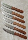 John Deere Set Of 6 Serrated Steak Knives nice Wooden Handles nice Wooden Case