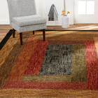 Royalty Vega Contemporary Geometric Area Rug  Black brown  43 x62 