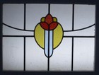 Pretty Abstract Midsize Old English Leaded Stained Glass Window 26 25  X 20 25 