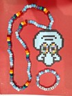 Lot Of 2 Squidward 18  Necklace   Bracelet Set  Perler Pony Bead Edm Rave New