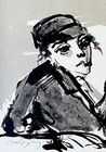Hand Signed Jewish Art Lithograph Polish Shtetl Judaica Stetl Figures Holocaust