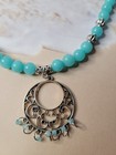 3-piece Set With Aqua Quartz And Silver Plated Accents