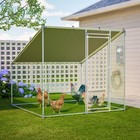 Large Walk-in Metal Chicken Coop Poultry Cage Pet House W  Chicken Run Cover
