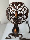 Vintage Ornate Fireplace Andirons