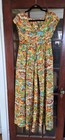Psychedelic Vintage Sears Hawaiian Long Dress W  Scenes Of Hawaii 1970s Tiki