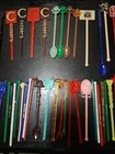 Huge Lot Of 100 Rare Vintage Swizzle Sticks Drink Stirs